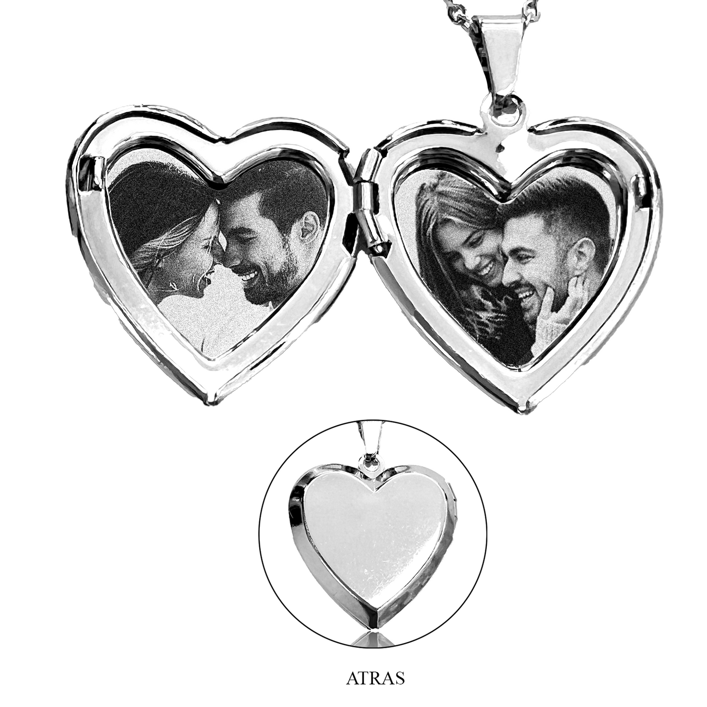 Relicario de Corazón con tornasol, Collar Personalizable, Guardapelo personalizable con foto o mensaje