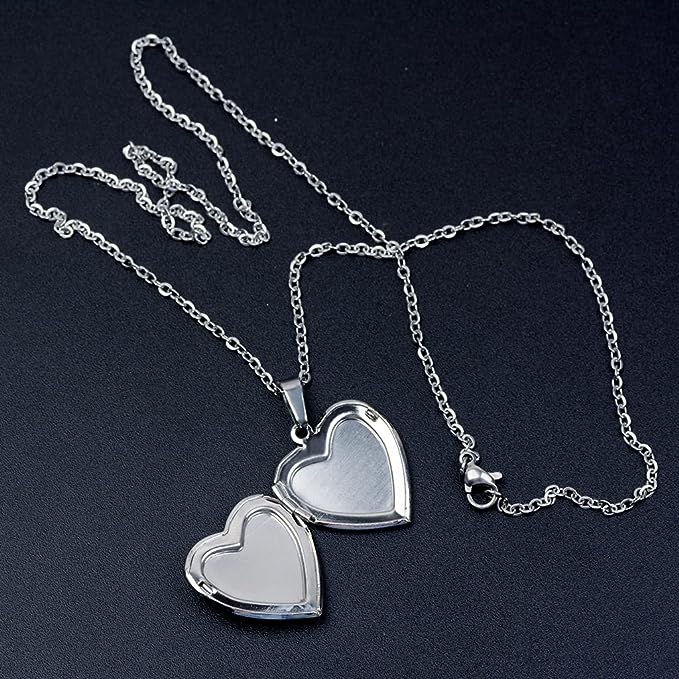 Relicario de Corazón con tornasol, Collar Personalizable, Guardapelo personalizable con foto o mensaje