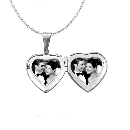 Relicario de Corazón con tornasol, Collar Personalizable, Guardapelo personalizable con foto o mensaje