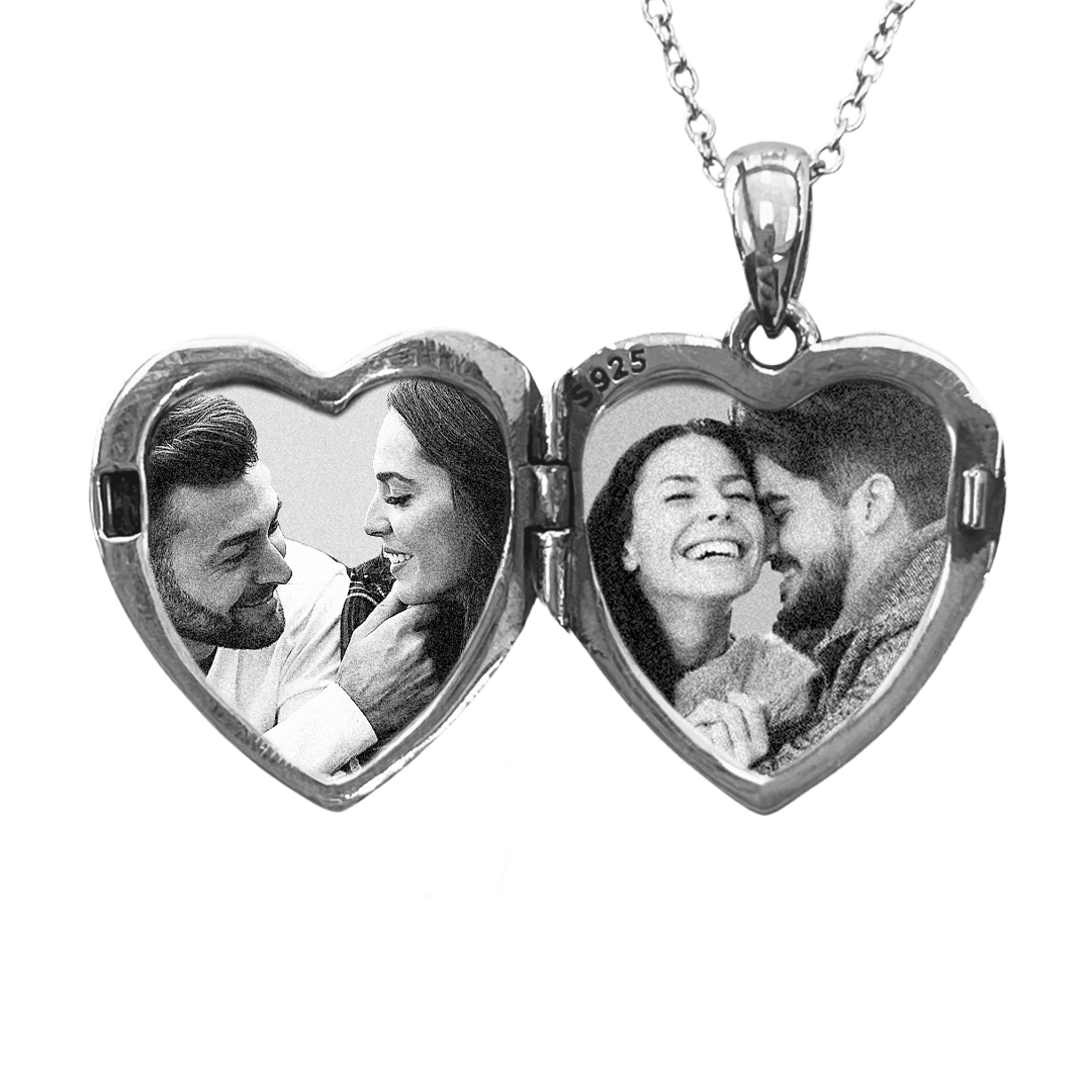 Relicario de Corazón con tornasol, Collar Personalizable, Guardapelo personalizable con foto o mensaje