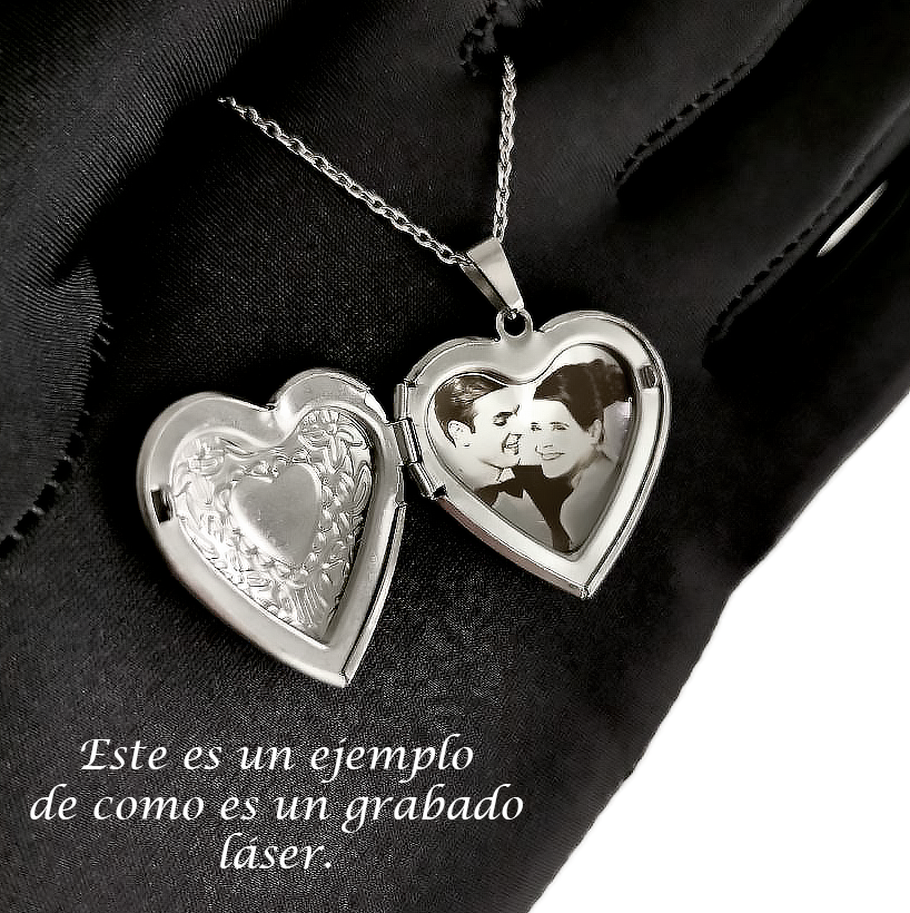 Relicario de Corazón con tornasol, Collar Personalizable, Guardapelo personalizable con foto o mensaje